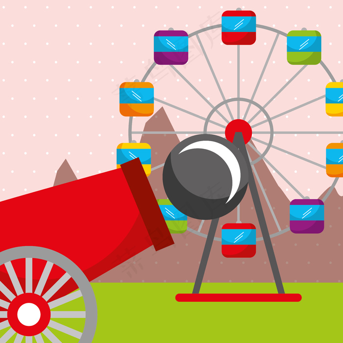 大炮摩天轮嘉年华游乐节