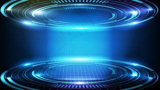 蓝色发光科技的抽象未来背景科幻框架hud ui