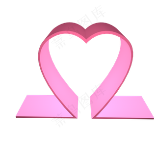 3D粉色爱心场景矢量图