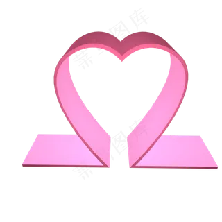3D粉色爱心场景矢量图