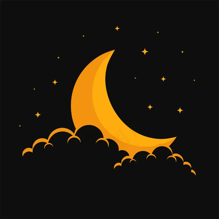 梦幻般的月亮云和星星背景设计eps,ai矢量模版下载
