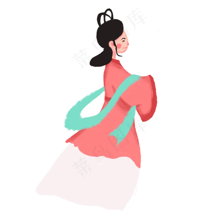 卡通红色衣服的织女免抠图(2000X2000(DPI:300))psd模版下载