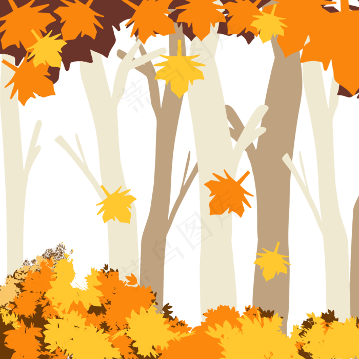 立秋树叶黄了(2000X2000(DPI:300))psd模版下载
