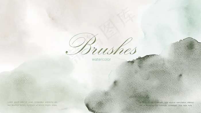 抽象的自然背景设计与绿大地色调的水彩画污渍。eps,ai矢量模版下载