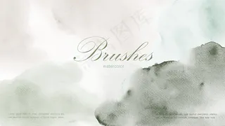 抽象的自然背景设计与绿大地色调的水彩画污渍。