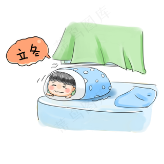 二十四节气系列卡通手绘Q版立冬