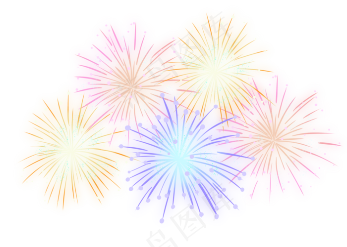 新年春节烟花四射(2800X2000(DPI:300))psd模版下载