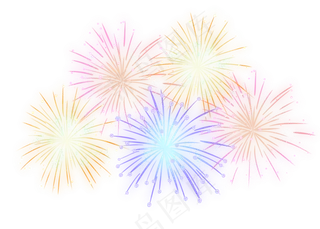 新年春节烟花四射