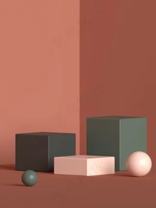 抽象场景几何图形讲台渲染