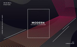 黑色背景，彩色线条造型设计