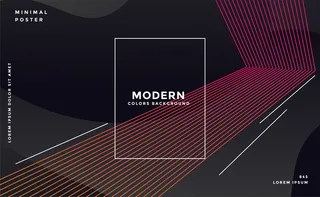 黑色背景，彩色线条造型设计