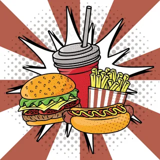美味快餐波普艺术风格
