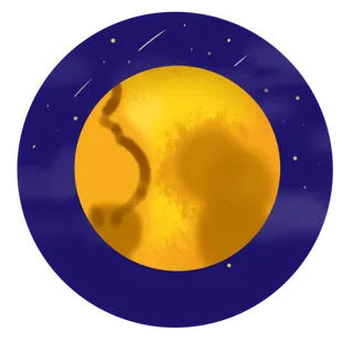 卡通圆圆的月亮免扣图