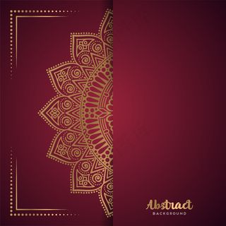 红色背景配花曼陀罗