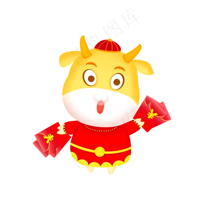 金牛新年发红包(2000X2000(DPI:300))psd模版下载