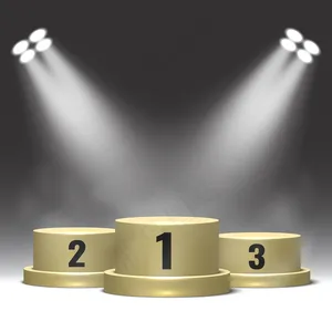 带聚光灯的获奖者领奖台。底座。