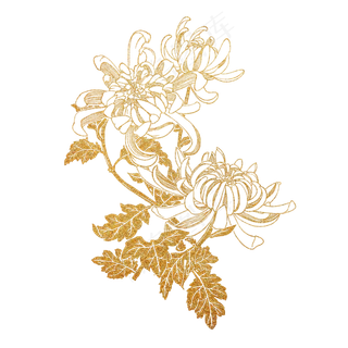 秋季烫金菊花装饰