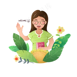 商用元素手绘园丁教师节小清新插