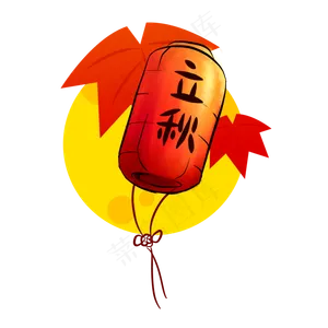 立秋手绘灯笼商用手绘元素