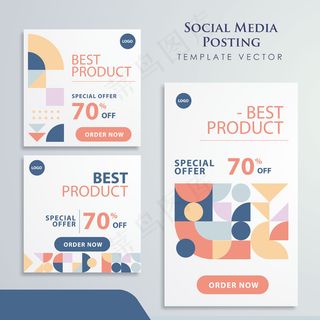 复古元素社交媒体推广设计