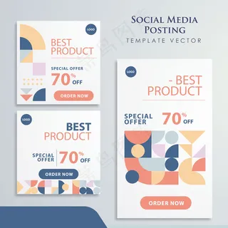 复古元素社交媒体推广设计