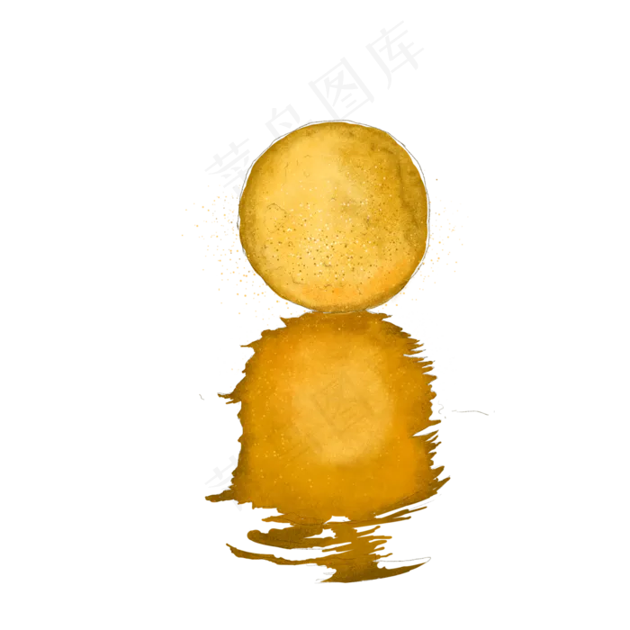 黄色中秋节中秋月亮明月水中的月(2000X2000(DPI:300))psd模版下载