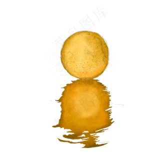 黄色中秋节中秋月亮明月水中的月