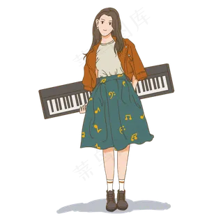 教师主题音乐老师卡通人物