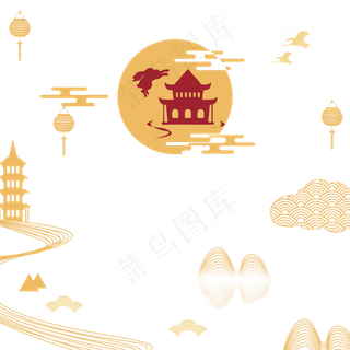 金色中秋古风纹理