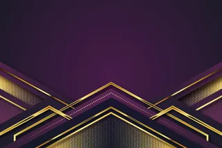 逼真优雅的几何图形背景为金色和紫色