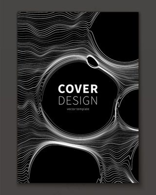 细线和气泡摘要封面模板