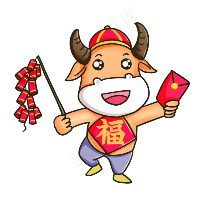 传统喜气牛(2000X2000(DPI:300))psd模版下载