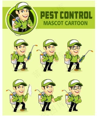防治虫害吉祥物卡通