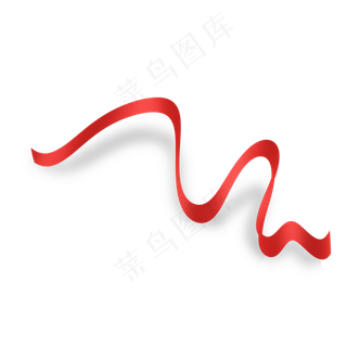 红色弯曲飘带丝带彩带