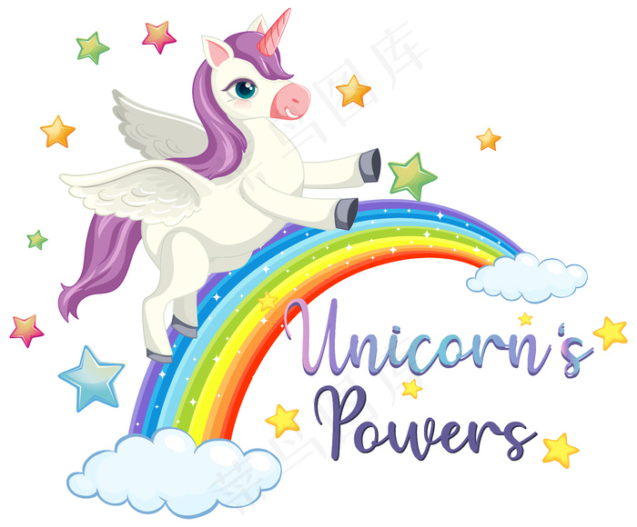 白色背景上的独角兽电源标志