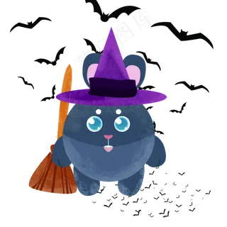 万圣节小鬼出没卡通形象