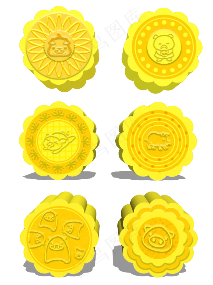 2019年猪年月饼套图可商用元素(1024X1369(DPI:150))psd模版下载