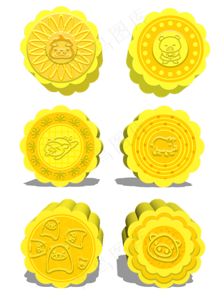 2019年猪年月饼套图可商用元素