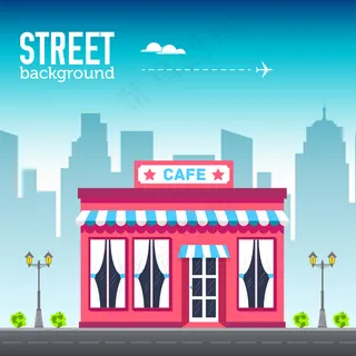 咖啡店建筑以城市空间为，以道路为平面的赛尔概念。