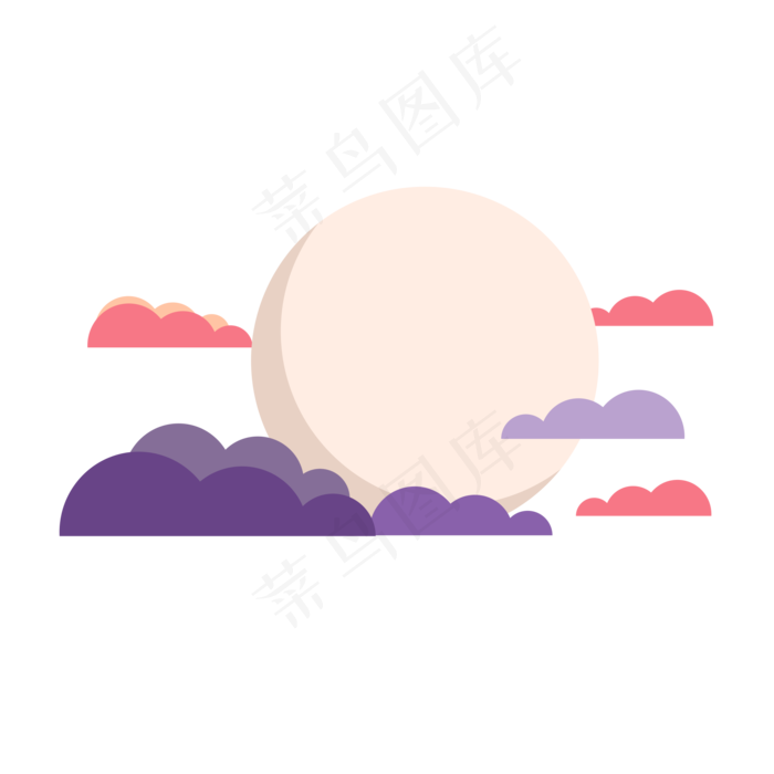 中秋云朵中的圆月(2000X2000(DPI:300))psd模版下载