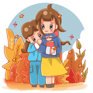 秋分二十四节气萌枯叶