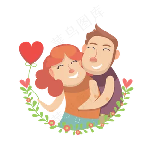 浪漫绿色情人节男女