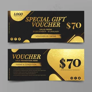 黄金礼券模板