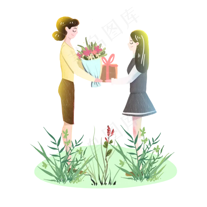 教师节学生送花老师素材(2000X2000(DPI:300))psd模版下载