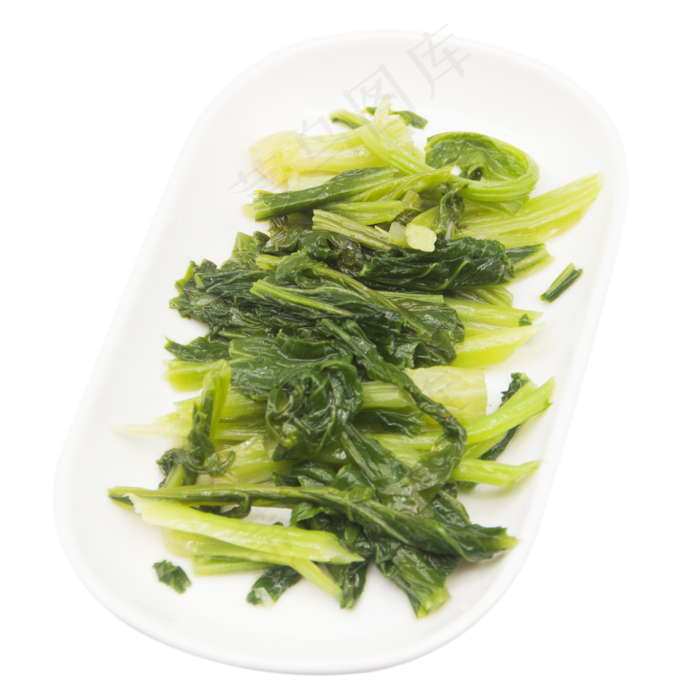 白色盘子煮青菜(2000*2000px 300 dpi )