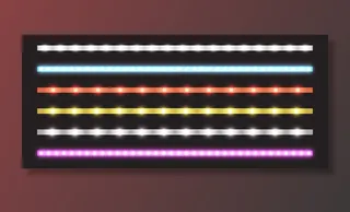 具有霓虹辉光效果的led条向量集