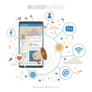 Facebook影响者背景，带有决定性符号和表情符号