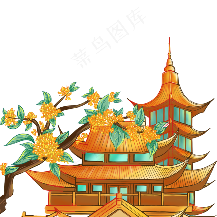 中秋节广寒宫宝塔(2000X2000(DPI:300))psd模版下载