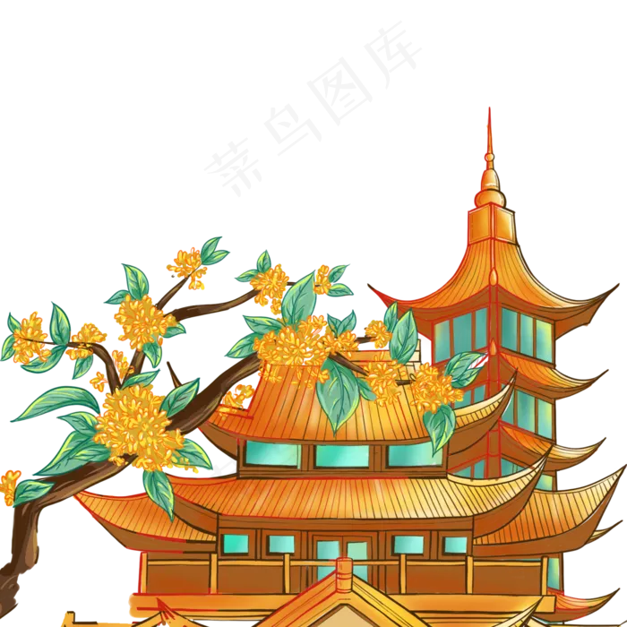 中秋节广寒宫宝塔(2000X2000(DPI:300))psd模版下载