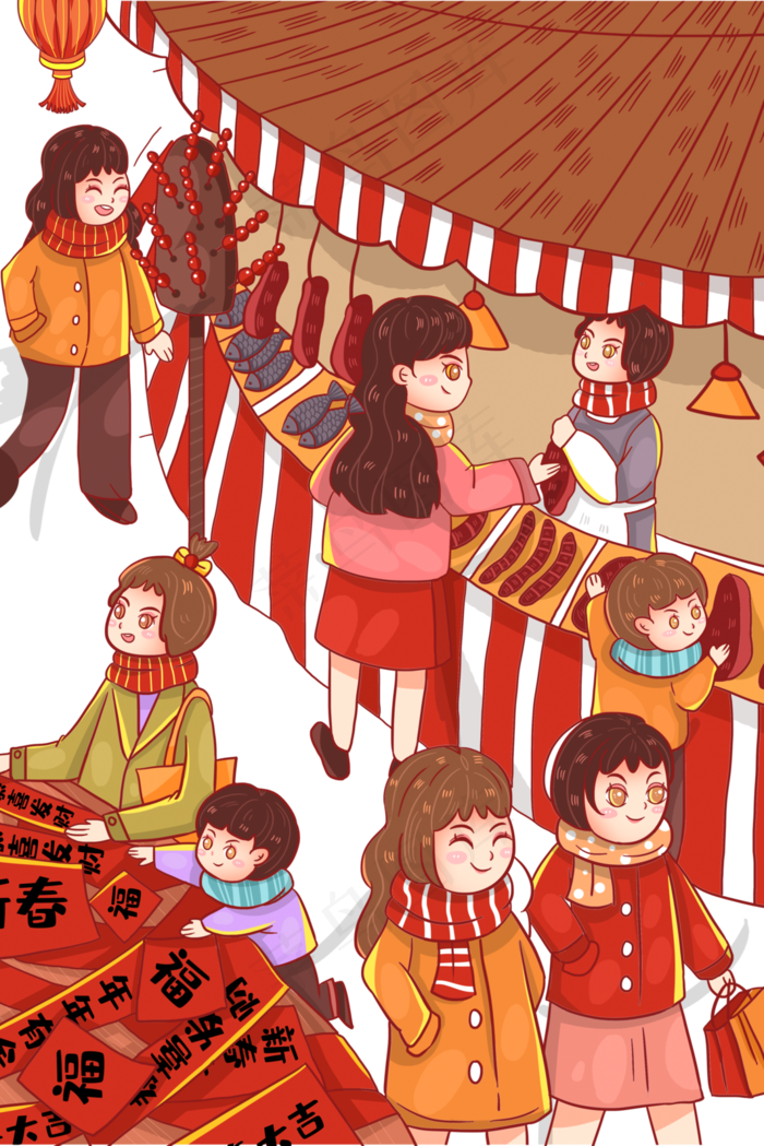 新年年货街囤年货(3545X5315(DPI:300))psd模版下载